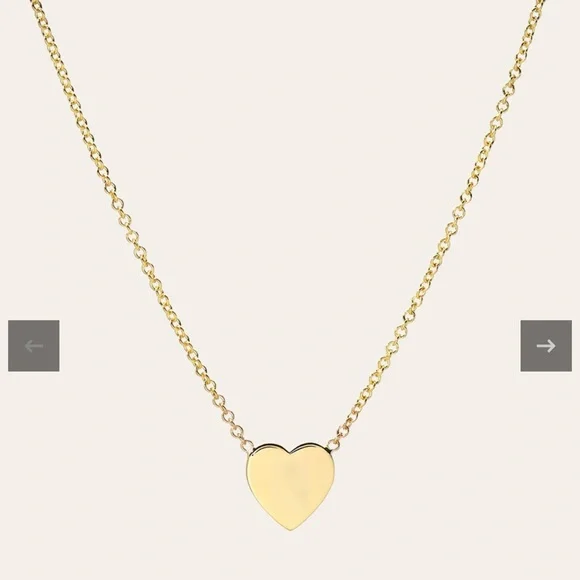14k Gold Heart Necklace - Picture 3 of 12